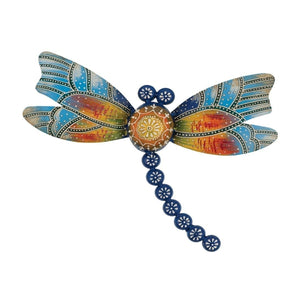 11.25" Blue Multicolor Dragonfly Wall Décor 1