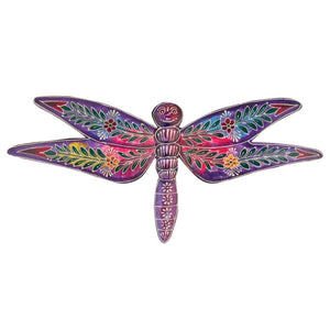 14" Purple Multicolor Dragonfly Wall Décor 1