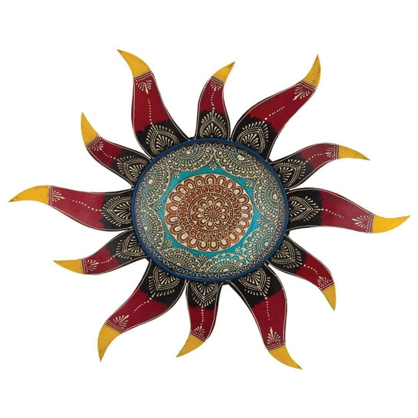 24" Red Multicolor Sun Wall Décor 1