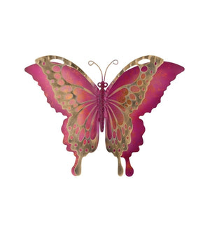 15" Pink Butterfly Wall Décor (Set of 2) 2