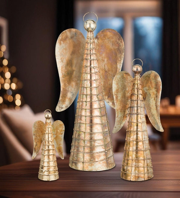 22" Gold Flame Angel Decor 3