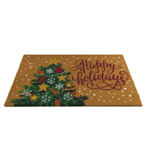 18" x 30" Coir Holiday Tree Doormat 2