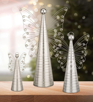 22" Metallic Silver Angel Decor 3