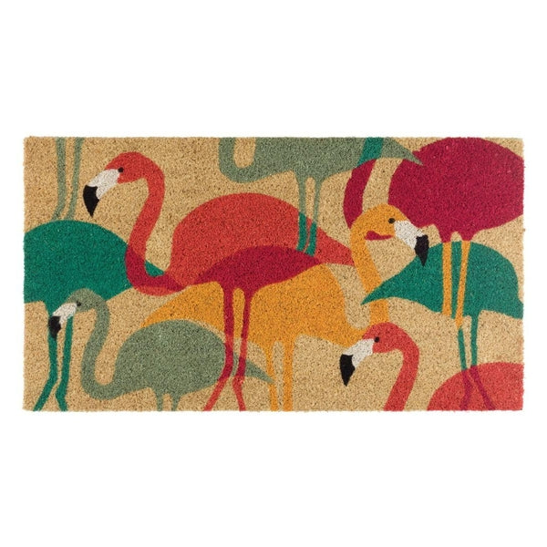 18" x 30" Coir Flamingo Multi Doormat 1