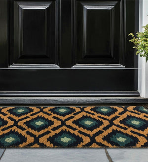 18" x 30" Ikat Blue Doormat Coir 3