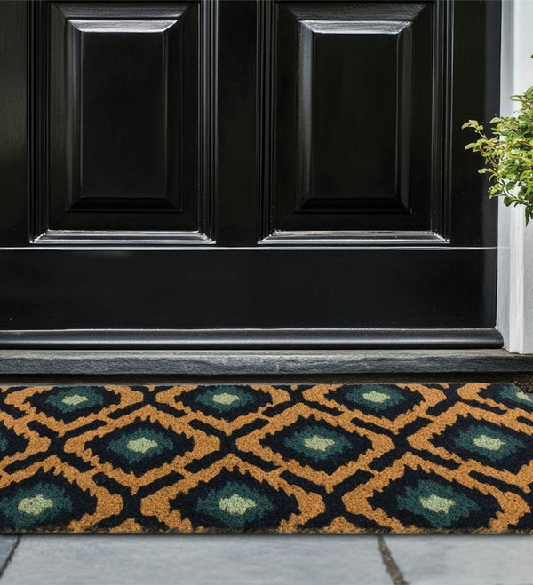 18" x 30" Ikat Blue Doormat Coir 3