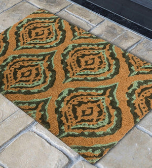 18" x 30" Ikat Green Doormat Coir 3