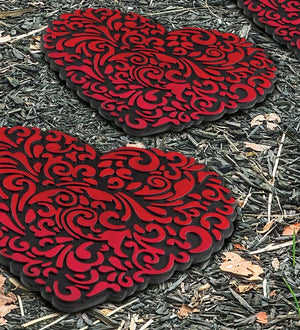 12" Red Heart Stepping Stone 3