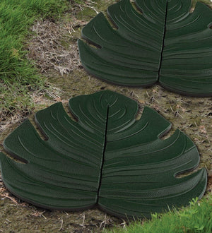 14" Green Monstera Stepping Stone 3