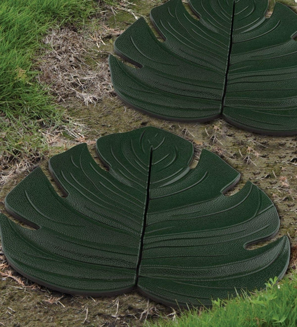 14" Green Monstera Stepping Stone 3