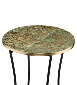 24" Cast Gold Patina Plant Stand 2