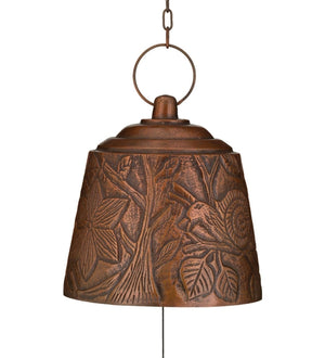 9.75" Bronze Metal Flower Wind Bell 2