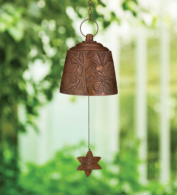 9.75" Bronze Metal Flower Wind Bell 3