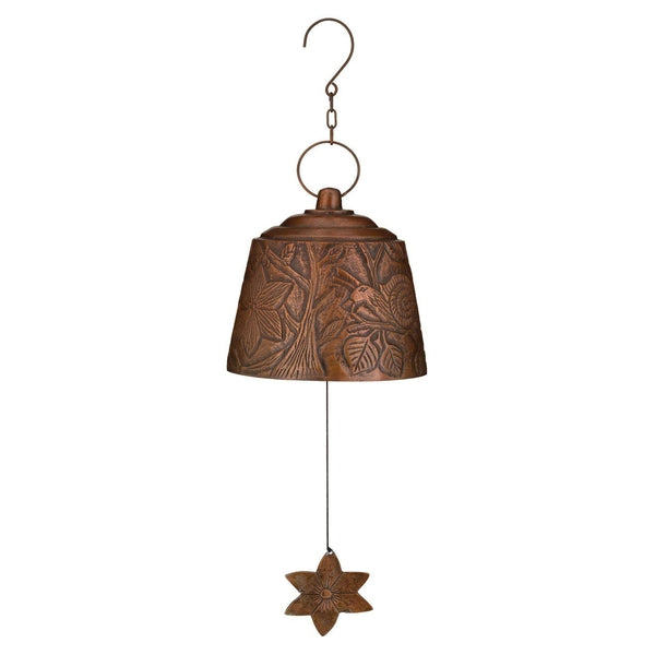 9.75" Bronze Metal Flower Wind Bell 1