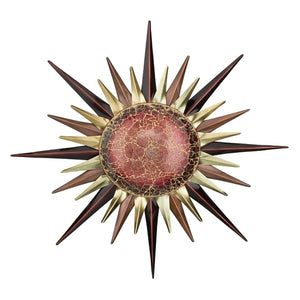 30" Burgundy Mosaic North Star Metal/Glass Wall Décor 1