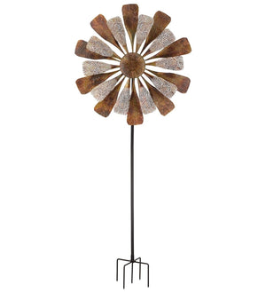 84" Flamed Copper Paddles Wind Spinner 2