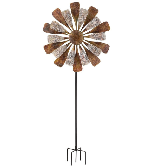 84" Flamed Copper Paddles Wind Spinner 2