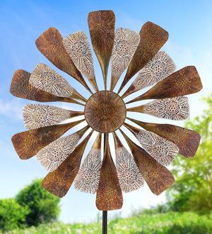 84" Flamed Copper Paddles Wind Spinner 3