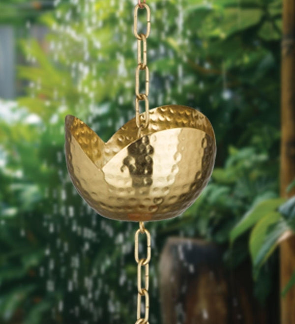 100" Cast Flowers Rain Chain 3