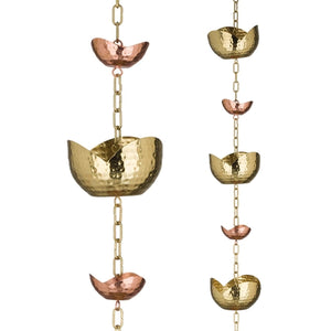 100" Cast Flowers Rain Chain 1