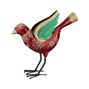 8" Henna Bird Wing Up Red Decor 1