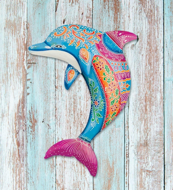 20.5" Henna Multicolor Dolphin Wall Decor 3