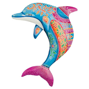 20.5" Henna Multicolor Dolphin Wall Decor 1