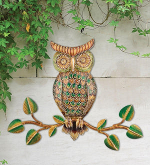 16" Auburn Henna Owl Wall Decor 3