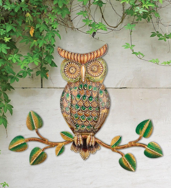 16" Auburn Henna Owl Wall Decor 3