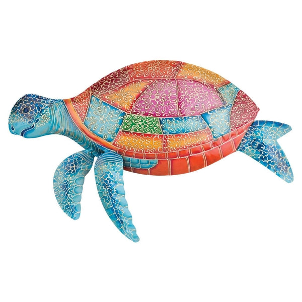 18" Henna Multicolor Sea Turtle Wall Decor 1