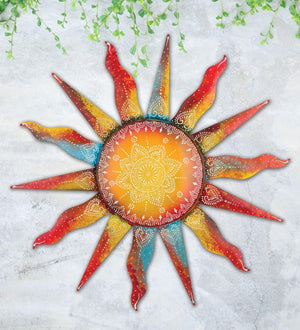 25" Batik Henna Sun Wall Décor 3