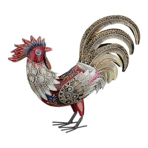 18" Henna Rooster Red Multi Decor 1