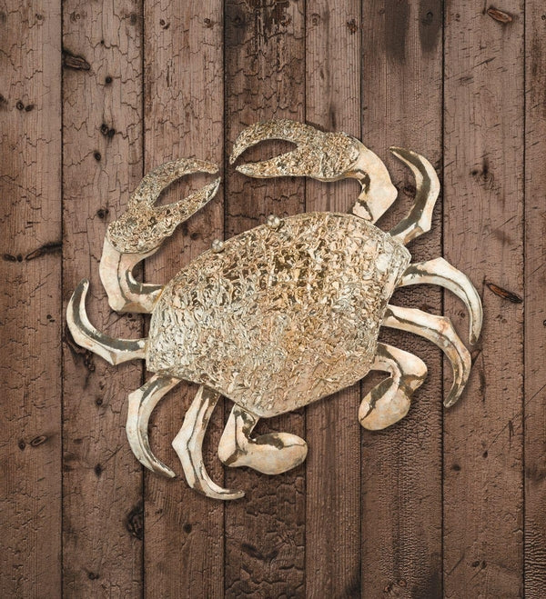 18.25" Gold Textured Crab Wall Decor 2