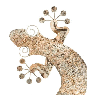 20.5" Gold Textured Gecko Wall Decor 2