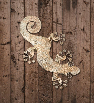 20.5" Gold Textured Gecko Wall Decor 3