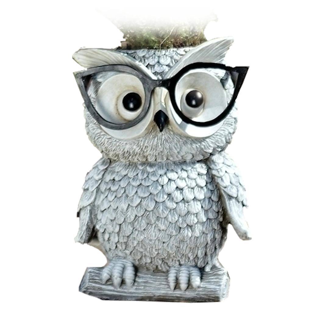 9.25" Owl with Glasses Roman Figurine 1