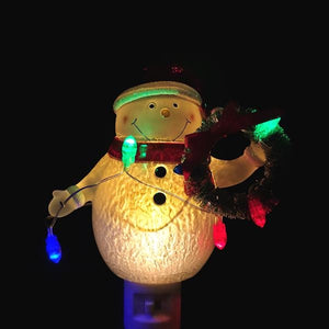 6.5" Snowman with Wreath LED Night Light 2