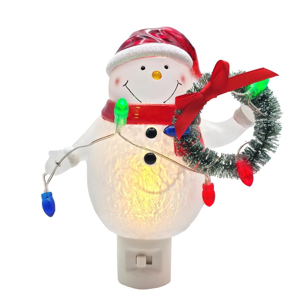 6.5" Snowman with Wreath LED Night Light 1