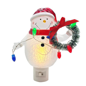 6.5" Snowman with Wreath LED Night Light 1