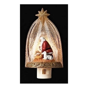 6.5" Santa Kneeling at Manger Night Light 1