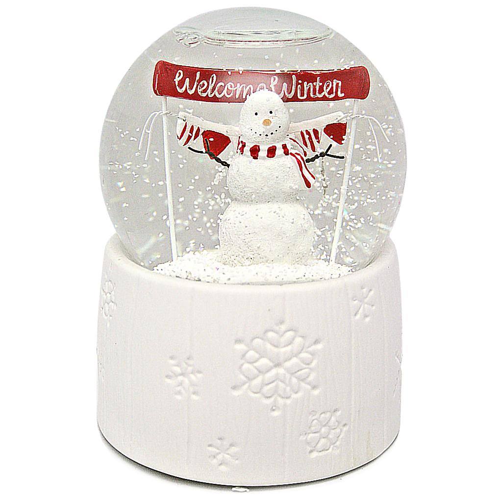 5" Battery Operated LED Snowman "Welcome Winter" Glitter Dome (Batteries not Included) 1