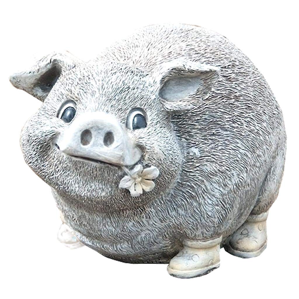 6" Pig In Rain Boots Roman Figurine 1