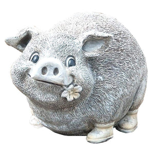 6" Pig In Rain Boots Roman Figurine 1