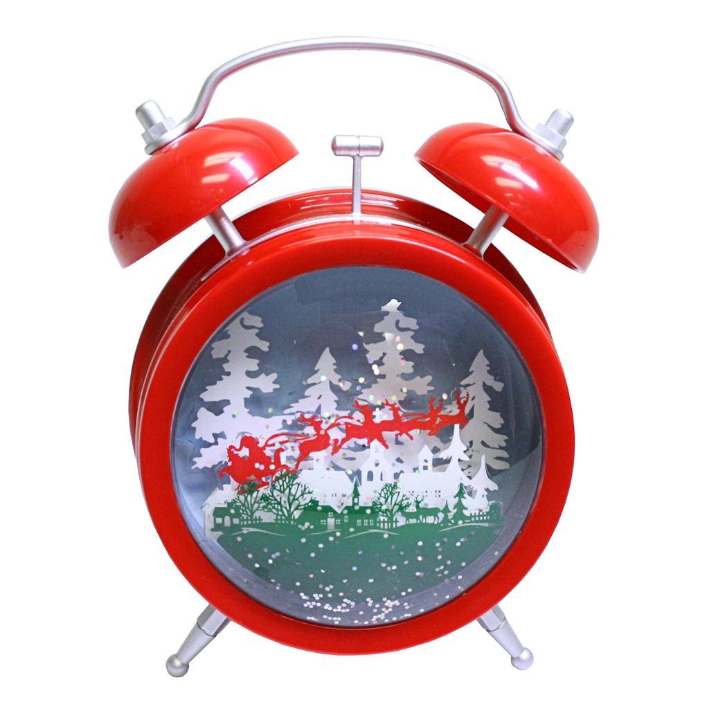 7.5 Musical Santa Scene Alarm Clock LED Figurine (Batteries Not Included) 1