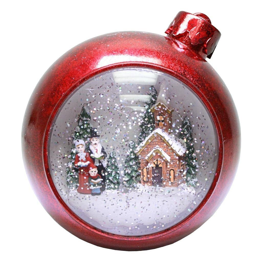 7" Battery Operated LED Ornament with Church Scene (Batteries Not Included) 1