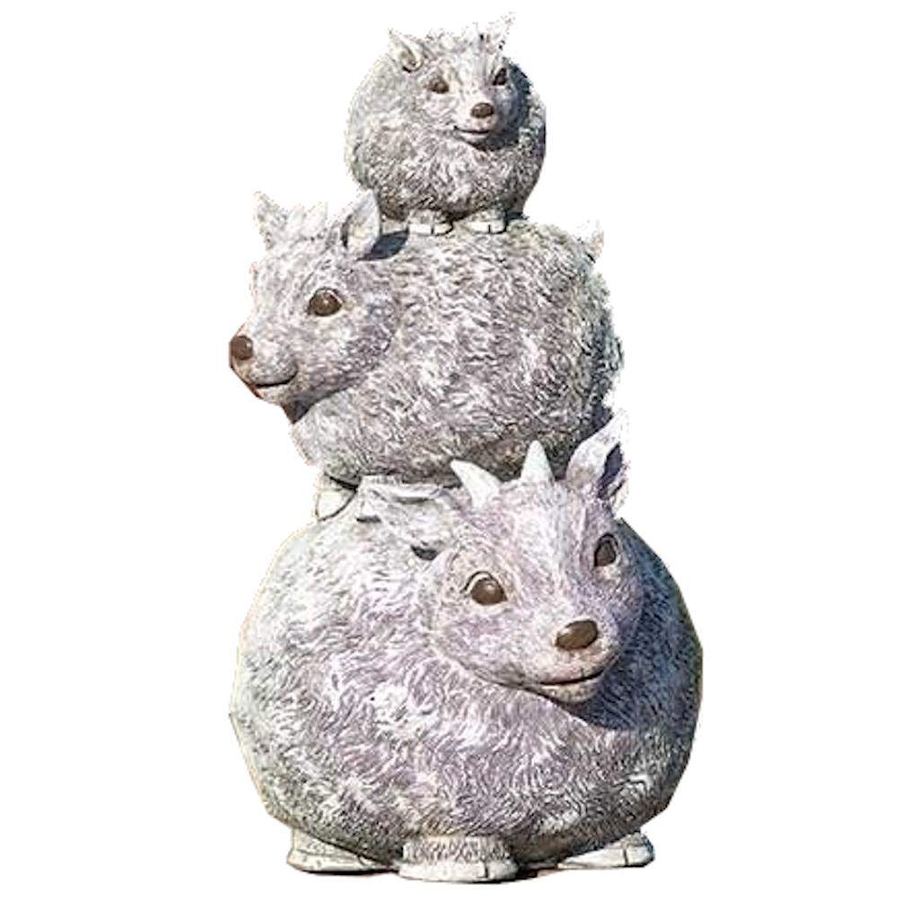 9.75" Stacked Goat Roman Figurine 1