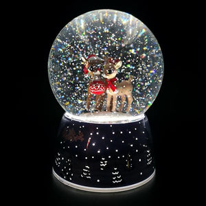 6" Battery Operated Rudolph LED Musical Dome (Batteries not Included) 2