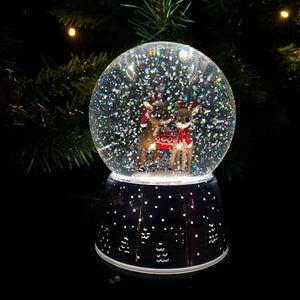 6" Battery Operated Rudolph LED Musical Dome (Batteries not Included) 3