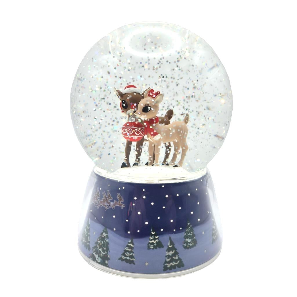 6" Battery Operated Rudolph LED Musical Dome (Batteries not Included) 1
