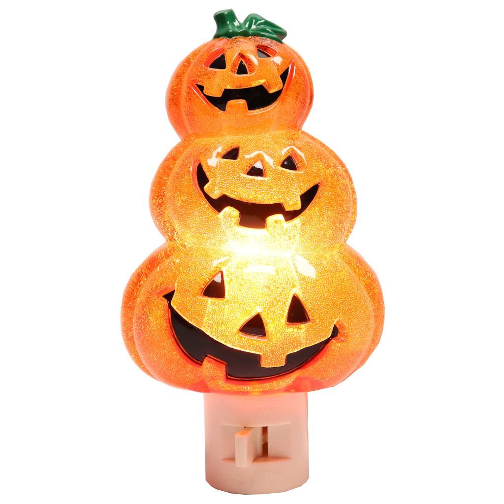 6" Triple Jack-O-Lantern Halloween Night Light 1